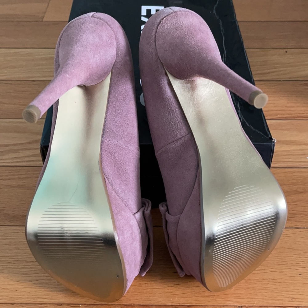 Express Platform Suede Heels - Picture 3 of 6
